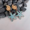 Модные серьги-кисточки в виде золотой металлической морской звезды с эмалированными пятиконечными звездами