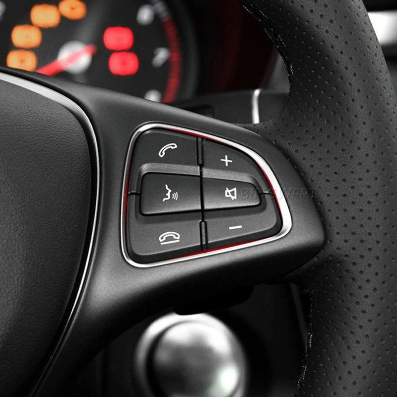 Black Steering Wheel Control Switch Cover Left/Right For BENZ C Class W205 2014-2018 For BENZ GLC Class W253 2016-