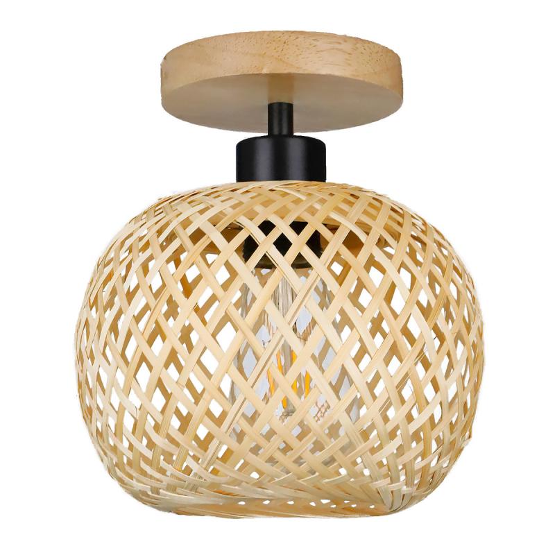 Bamboo Lampshade Ceiling Pendant Lamp Hanging Lamp Handmade Rattan Light Fixture For Restaurant Dining Room Indoor Lighting