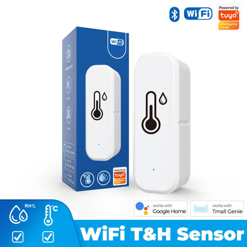 Tuya WiFi Умный датчик температуры и влажности Датчик гигрометра Термометр Детекторы Умный дом Помощник для мониторинга в реальном времени