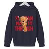 Autumn and Winter Fleece Hooded Sweater for Boys and Girls Cute Children's Clothing Fashionable 5-14 Year Old Children's Long Sleeve Letter Print
