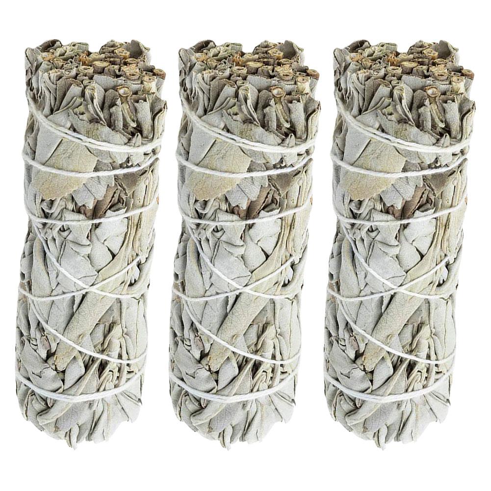 Пучок натурального белого шалфея, палочки для окуривания 4 дюйма, палочки благовоний из белого шалфея для медитации, окуривания и очищения