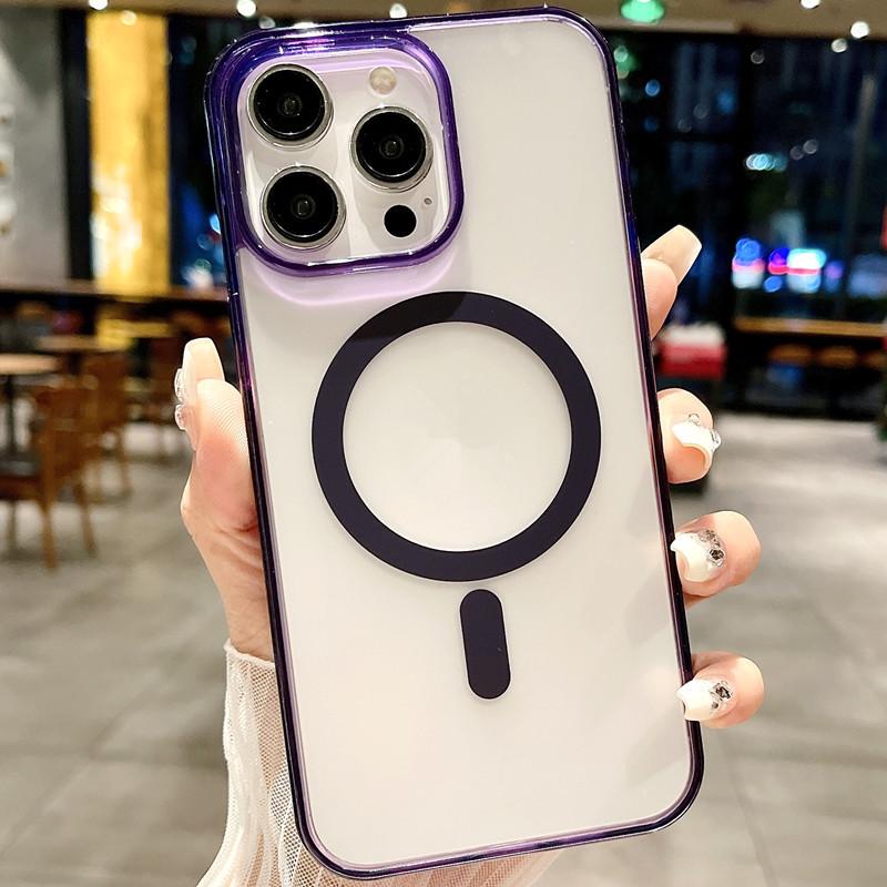 Магнитный прозрачный чехол для iPhone 16 для Apple 15 Pro Max/14 Нишевый/13 с большим отверстием/12 Пограничный/13