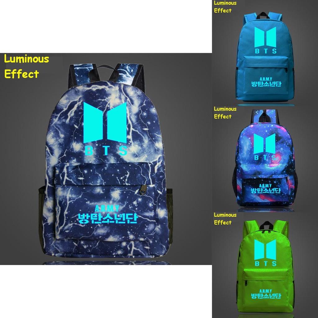Bts Kpop Bangtan Boys Luminous Backpack Fashion Nylon Shoulder Travel Bag School