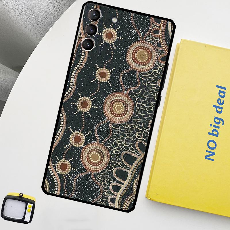 Aboriginal Art Print Case For Samsung Galaxy S23 Ultra S22 S21 S20 FE Note 20 Ultra S8 S9 S10 Note 10 Plus Cover