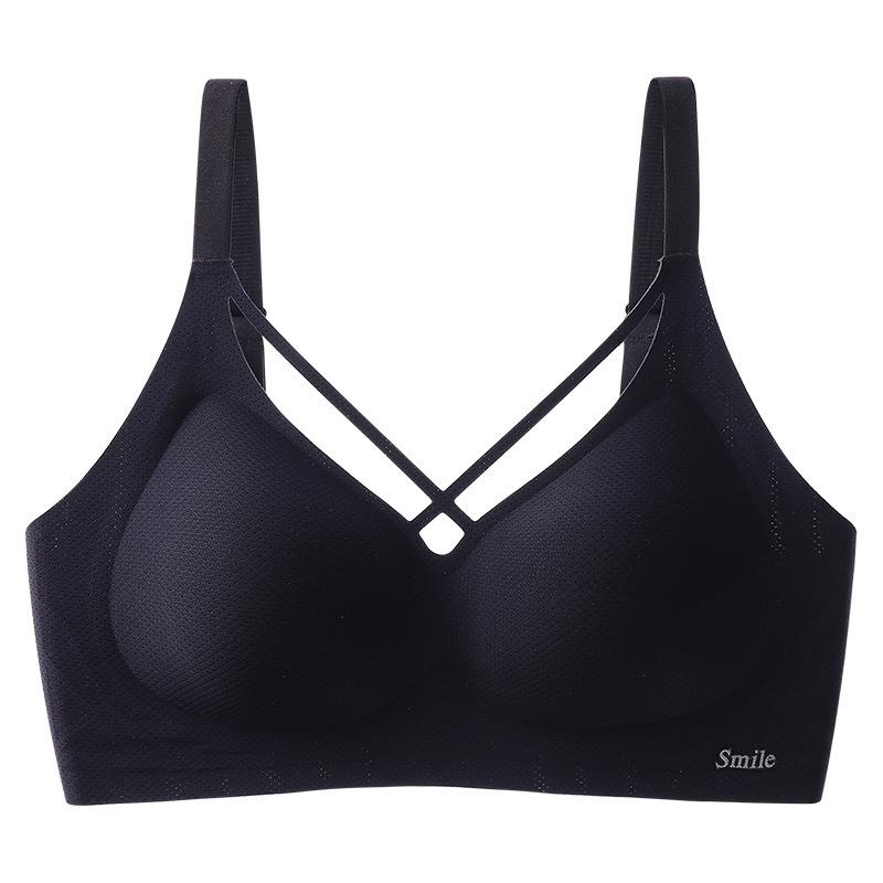 Large size seamless female sexy steel rim comfortable gathering anti-sagging thin fat mm bra cover