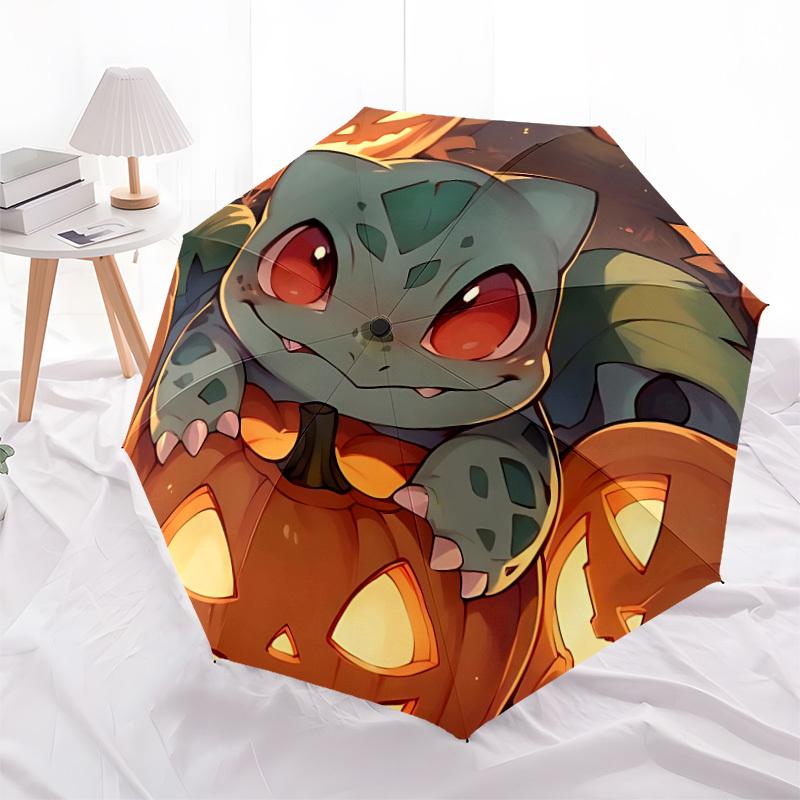 1pc Halloween, Pokémon [Automatic Folding Umbrella] Durable Iron Frame & Rod, Portable Folding, All Seasons, Home Travel Outdoor, Makes a Great Holida