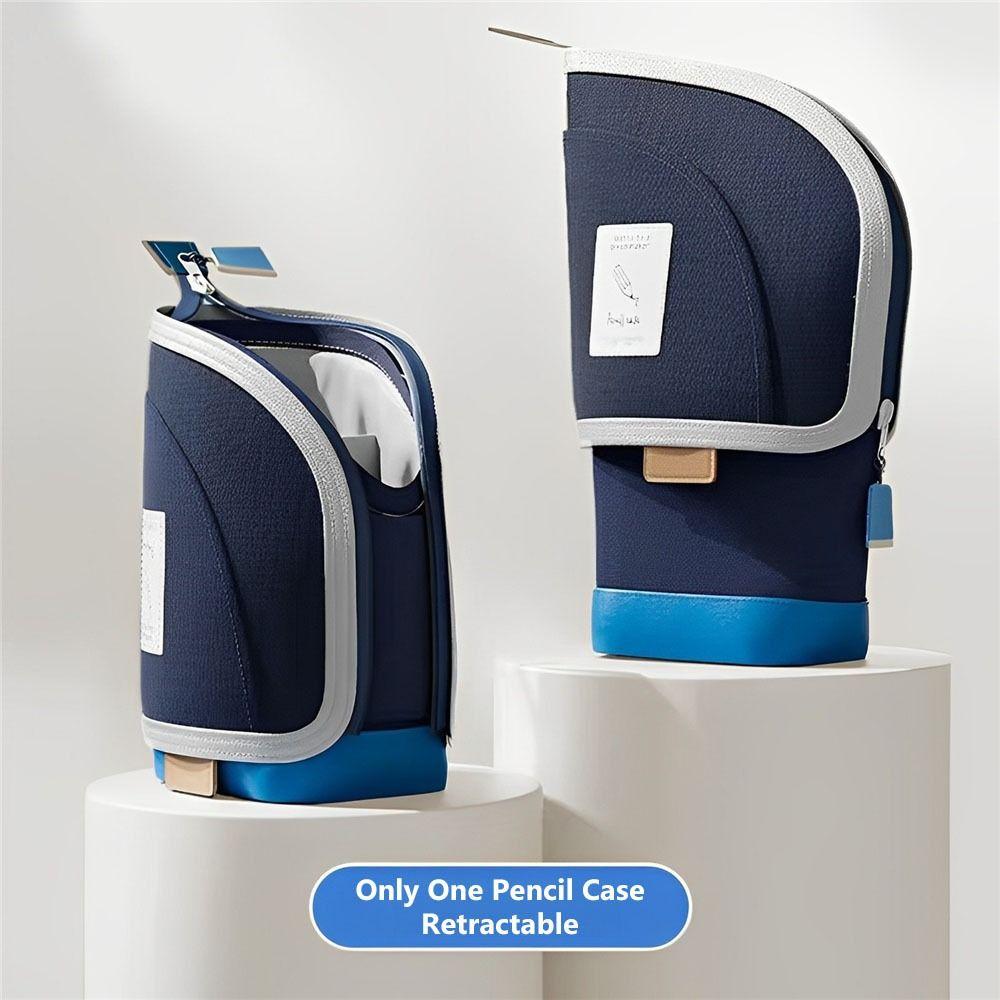 Vertical Retractable Pencil Bag 2-in-1 Stationery Storage Bag  Desk Supplies Holders