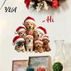 Puppy Themed Christmas Decor Santa Hat Dog Wall Sticker, Waterproof PVC Self Adhesive Mural Decal, Removable for Living Room Bedroom Holiday