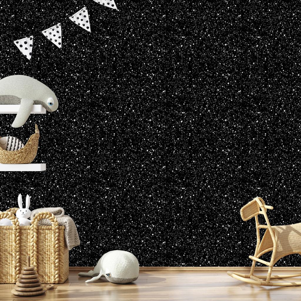 Black glitter wallpaper, black background, black center, 50x1000