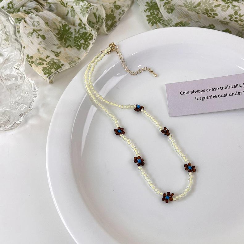 Свежий зеленый галстук, коллекция ожерелья ручной работы из бисера, цепочка на ключицу, дизайн, ниша, колье, ожерелье