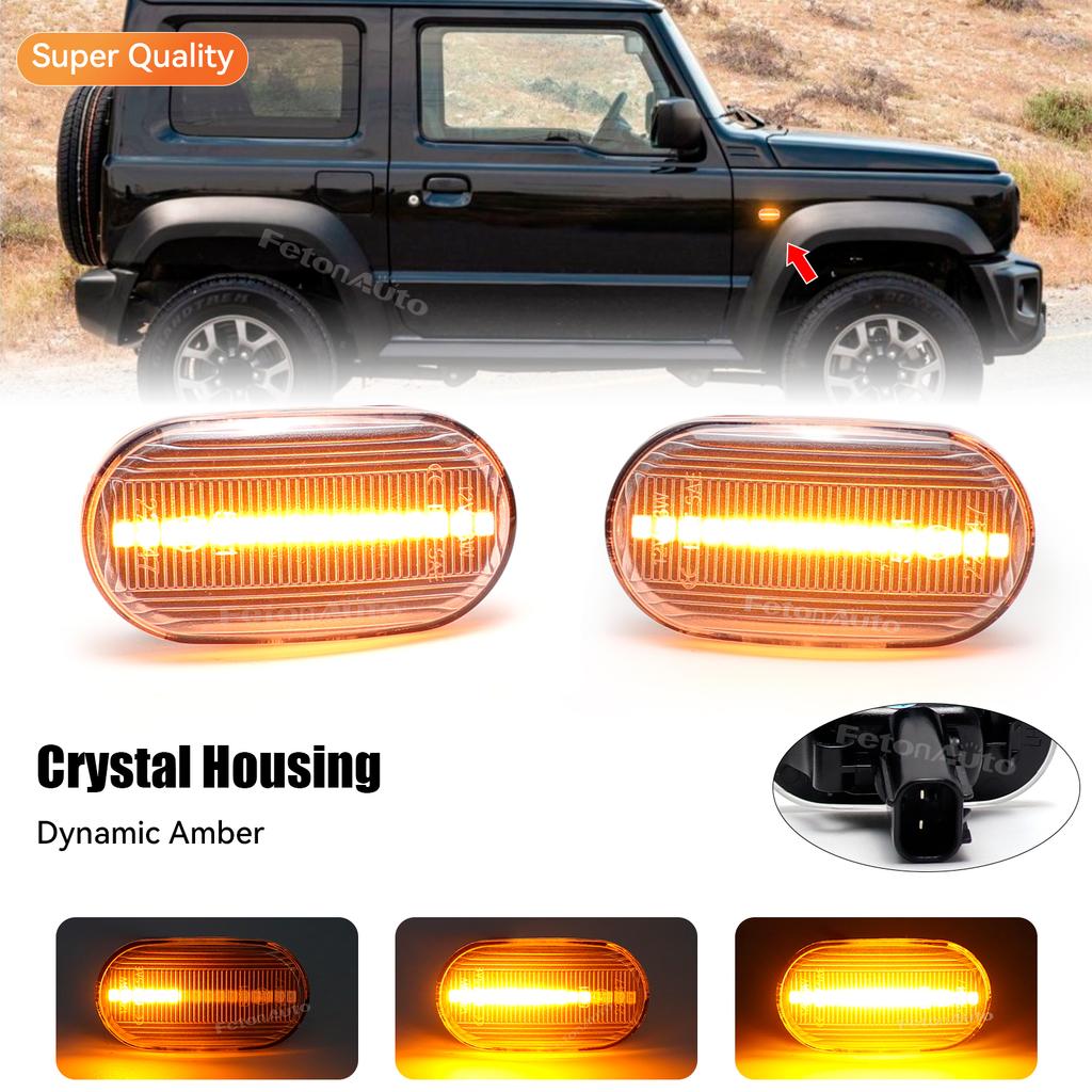 2PCS Dynamic Side Marker Turn Signal Indicator Repeater Light for Suzuki Jimny JB64W JB74 JB23 Chevrolet Cruze HR52S