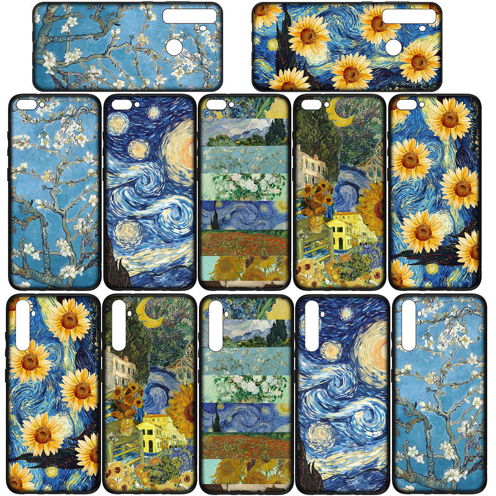 Чехол для телефона Samsung Galaxy S25 S24 S23 iPhone 16 15 Xiaomi Redmi Note 14 13 12 16E X 11 Pro Max OPPO Moto Huawei Design Van Gogh Starry Night Cover