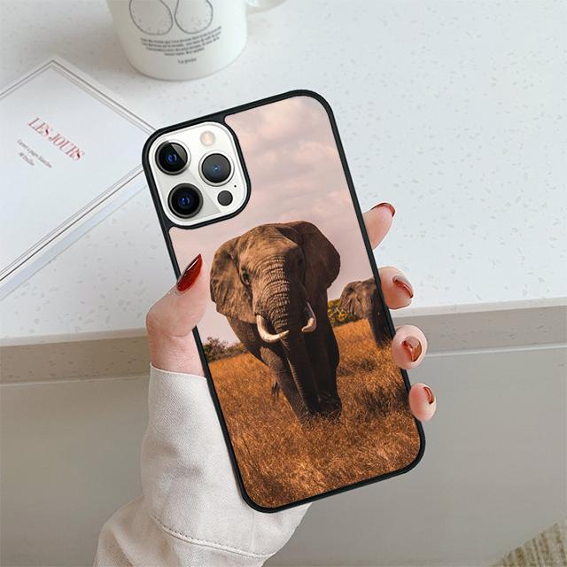 Elephant Animal Phone Case For iPhone 17 Air 13 12 14 15 16 Cover For Apple 14 15 16 Pro Max 6S Plus Coque