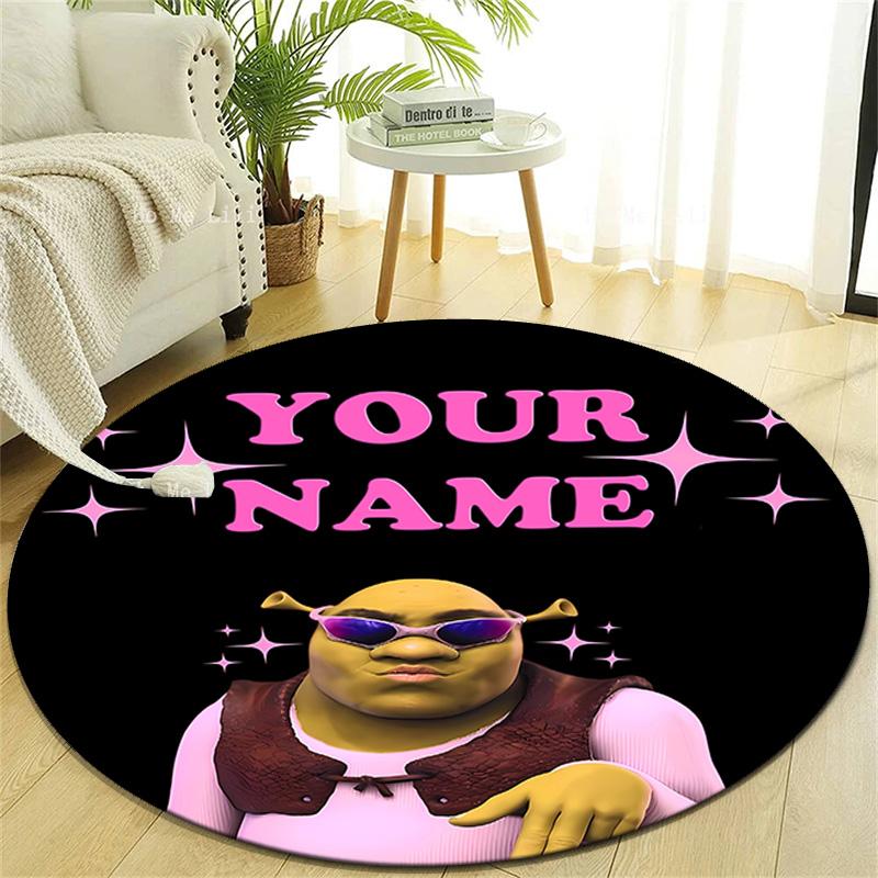 Personalized S-Shrek Round Chair Office Rug - Perfect for Mat, Office Chair & More - Ideal Gift for Birthdays and Holidays