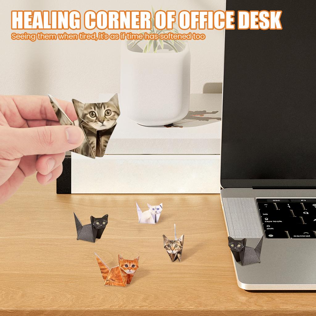 Бумажные кошки Набор для оригами Сделай сам Креативное Сложи свои бумажные фигурки кошек 3D Поделка с животными Занятие Подарок для любителя котят Украшения для стола