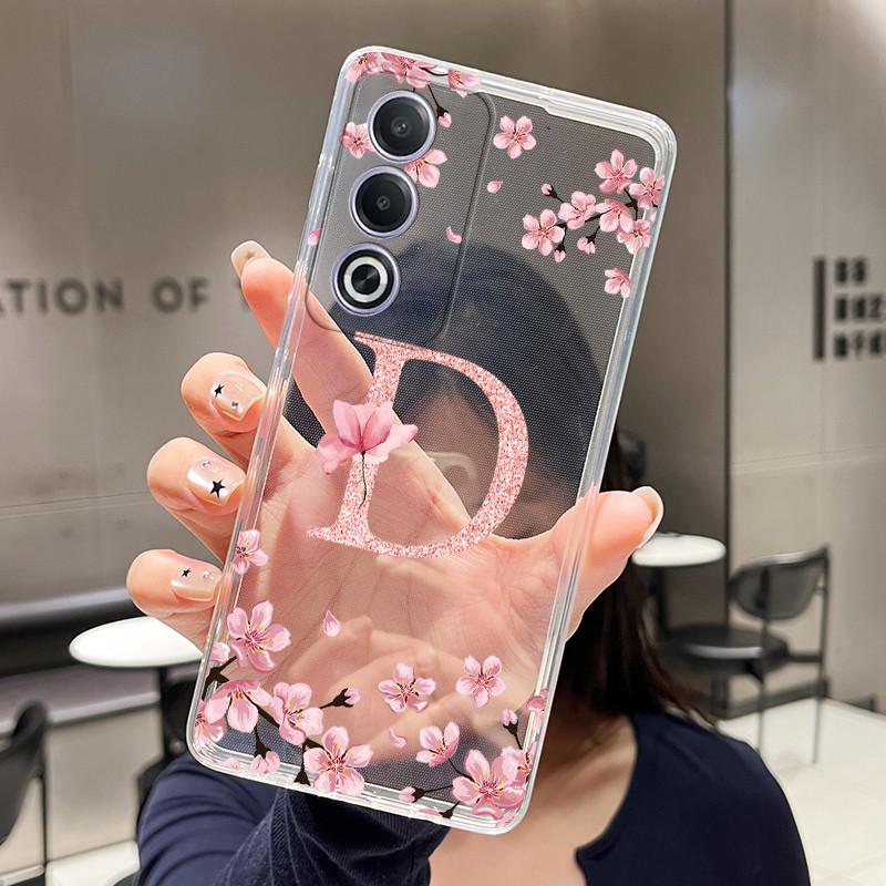Чехол-бумажник для OPPO A3 Pro 5G A80 5G Fundas Модный Цветочный Задний Чехол Прозрачный Мягкий Силикон ТПУ Прозрачная Печать Корпус Телефона