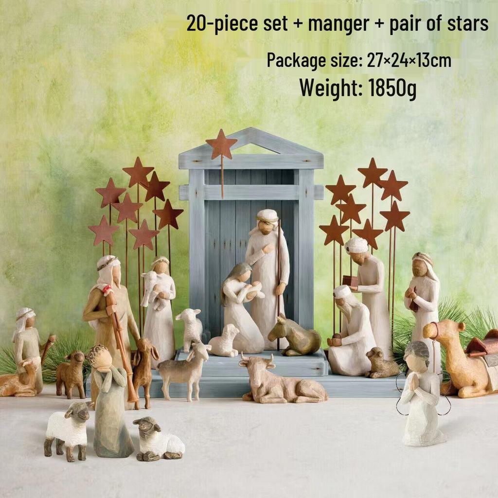 Настольное полимерное украшение «Рождественский вертеп»