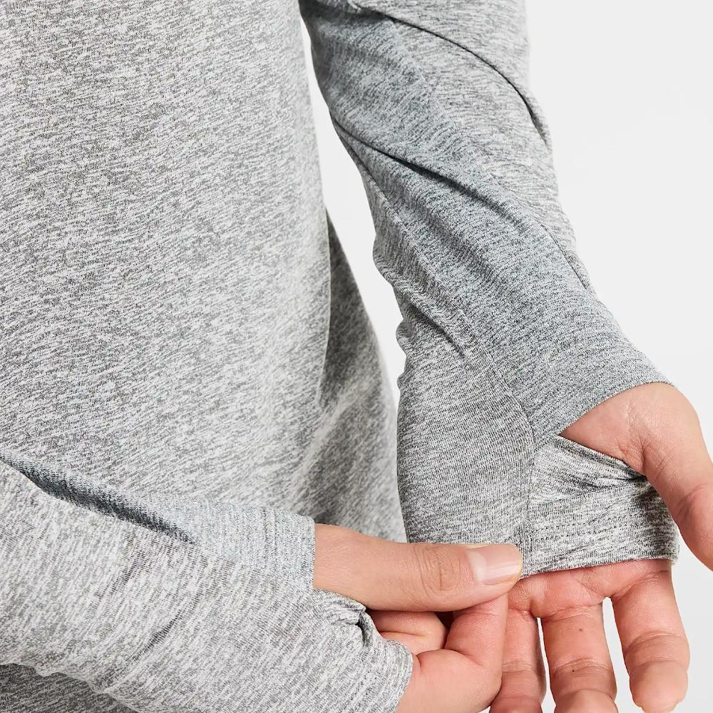 Nike Футболка мужская с длинным рукавом, полувысоким воротом, прямого кроя, быстросохнущая, с принтом логотипа, топы, серый HV2181084