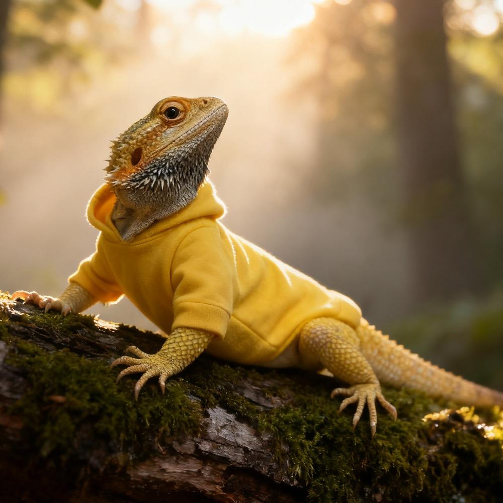 Warm Reptile Hoodies Handmade Bearded Dragon Hoodies Cute Lizards Clothes Photo Outfit