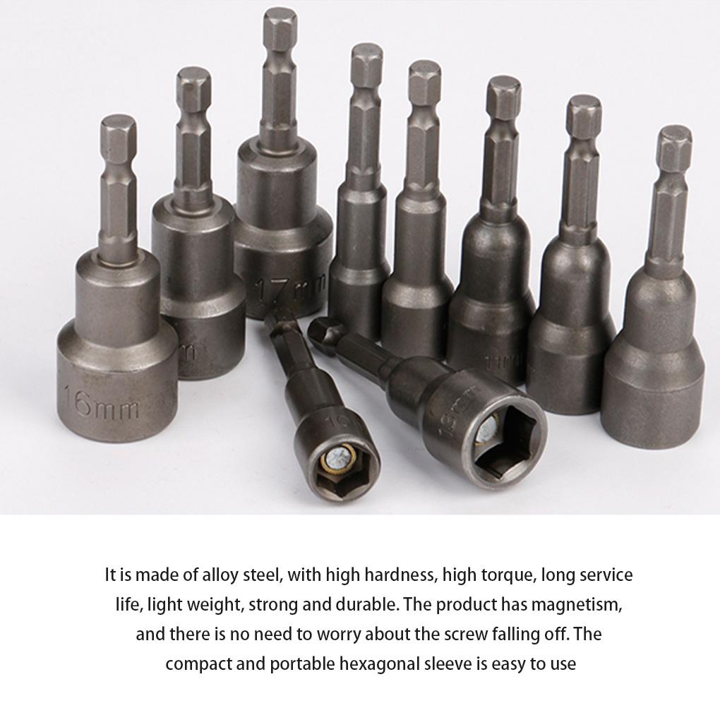 2pcs Nut Driver Bit Hexagon Socket and Shank Quick-release Nut Setter Driver Drill Bit Set