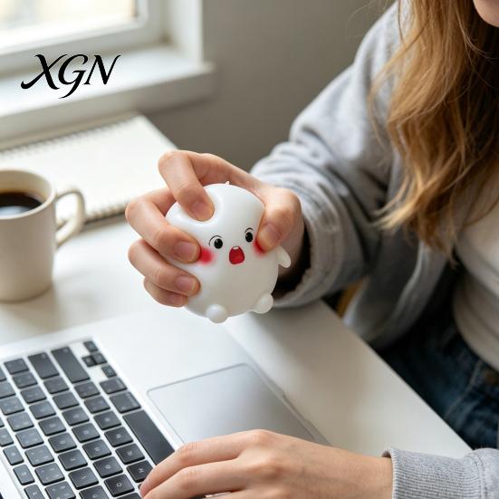 Hand Squeeze Stress Ball Cartoon Steamed Bun Toy with Steamer, Relief Dough Exercise Sensory Fidget Toy, Anti-Anxiety Steamer