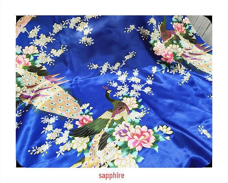 «Ткань ципао с принтом из атласного шелка и лента для головного убора»