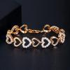 WWJ Love Heart Shape Zirconia Golden Color Chain Link Bracelet
