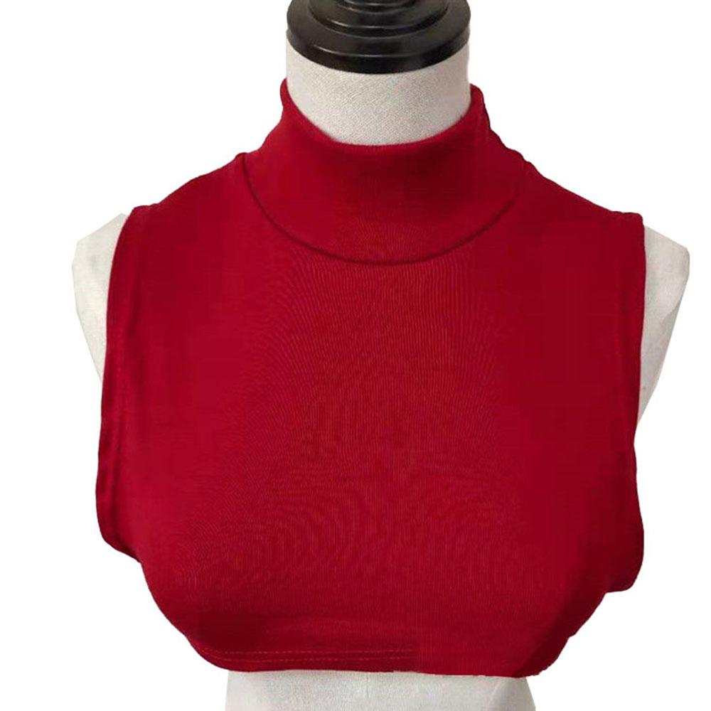 Women Soft Modal Fake Collar Turtleneck Solid Color Muslim Hijab Extensions Mock Neck Cover Blouse Sweater Detachable Collars