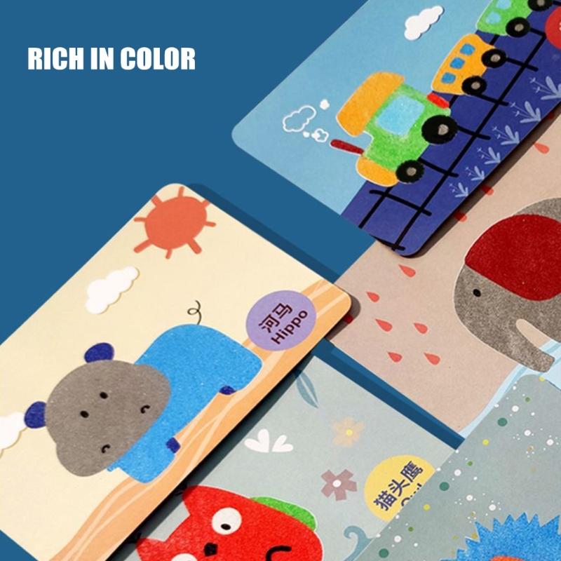 Colorful Sands Art Picture Kits for Kids Handmade Sands Draw Craft Set Birthday Present Colored Sands Painting Accessories