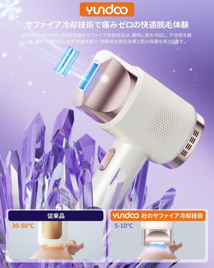 YUNDOO Sapphire Hair Removal Device for Women Compatible with VIO Most Advanced Salon Grade IPL Sapphire Hair Removal 9 High 3 In 1 Light Hair Removal