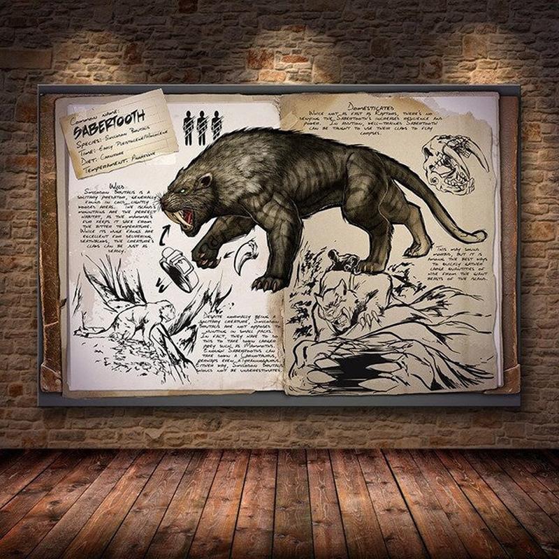 Плакат «Ark Survival Evolved», игра на выживание, оригинальный мир, знание динозавров, ретро настенные картины, печать, холст, живопись, домашний декор