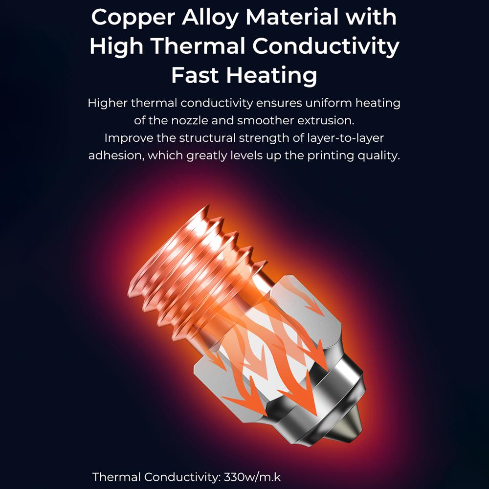 Creality Биметаллический комплект высококачественных насадок, 8 шт. Биметаллический материал, высокая термостойкость и