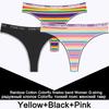 3PCS/Set Rainbow Colorful Striped Cotton Women Panties Sexy G-String Underwear Femme Finetoo Band Thong Intimate T-Back Lingerie