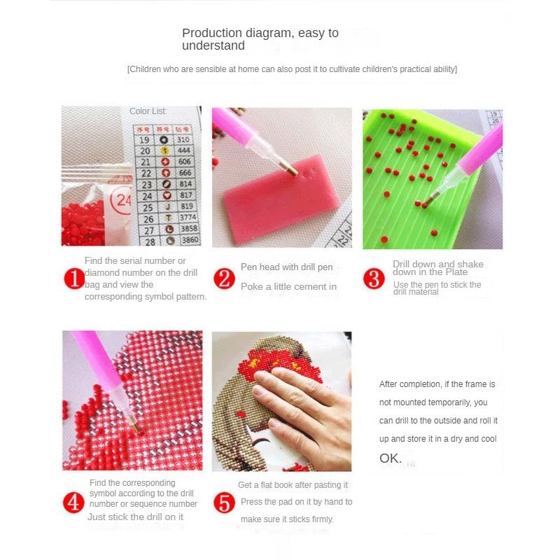 DIY Детская алмазная живопись Размер Алмазная картина 5D Алмазная картина Детская игрушка-головоломка Прилипающая алмазная живопись