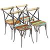 Dining Chairs - vidaXL - Set of 4 - Reclaimed Wood - Vintage Style - Multicolor