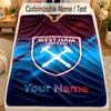 Flannel BlanketWest Ham United FC Custom Name Text Personalized Soft Warm Throw Blanket Home Decor Gift
