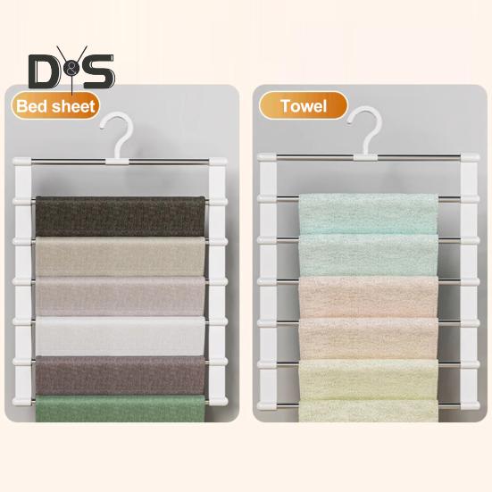 2/3Pcs Trouser Hangers with Rotatable Hooks Space-saving Foldable Design Multipurpose Skirts Scarves Storage Holders