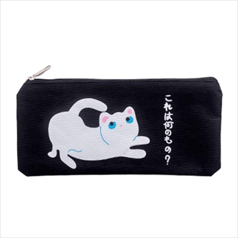 Cute Cat Children Gift Canvas Zipper Case Women Pencil Bag Pen Bags Pencil Case Cosmetic Bag