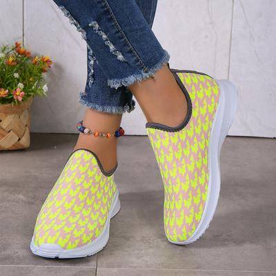 2024 Slip on Flat Casual Shoes Womens Mesh Knited Sneakers Sport Breathable Lightweight Shallow Mouth Comfortable Walking Shoes