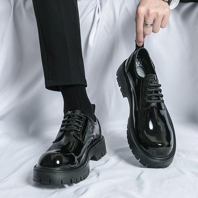 Мужские формальные туфли из лакированной кожи, удобная платформа, роскошная натуральная кожа, новые элегантные мужские свадебные социальные туфли дерби