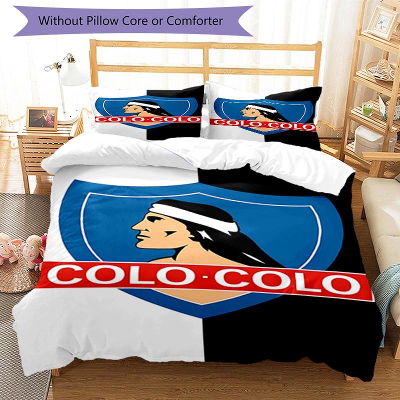 3pcs Football Team (34) Design Cover Set - HD Printed Bedding with 1 Cover and 2 Pillowcases - Perfect for Home and Dorm Decor