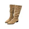 2024 Hot Sale Shoes for Women Sleeve Women's Boots Autumn Winter Pointed Toe Warm Solid High Tube Low-heeled Fashion Boots