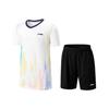 Li Ning Модный принт Трендовый Дышащий Быстросохнущий Прохладный Соревновательный костюм Женская Активная одежда Стандартный-Белый AATV044-2