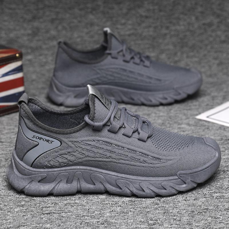 New Summer Breathable Men's Shoes Fly-woven Mesh Thin Soft-soled Sports Shoes Manufacturers Spot Comfortable Running Shoes