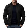 Мужская куртка Slim Fit с длинным рукавом на молнии, однотонная, весна-осень, повседневная бейсбольная форма, куртка для занятий спортом, повседневная одежда