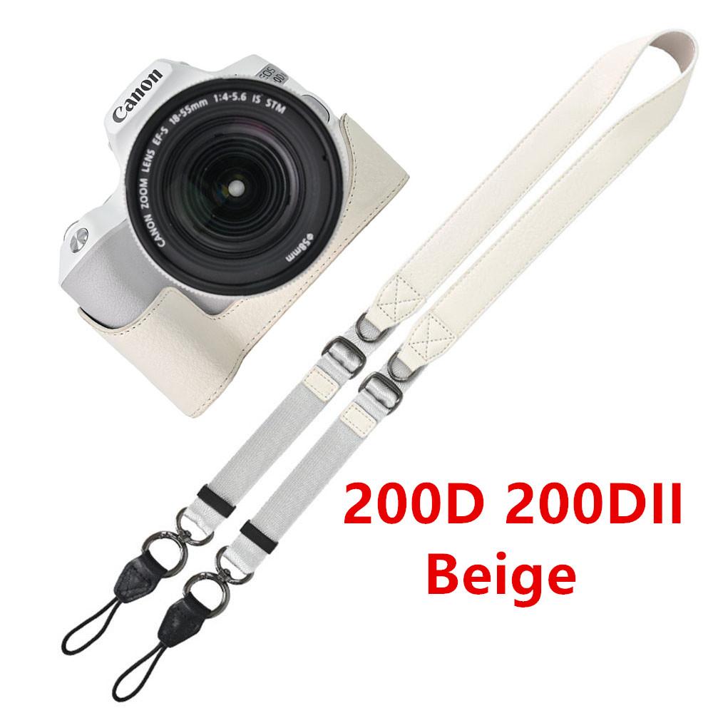 Получехол для камеры из ПУ кожи личи для Canon EOS R50V R50 R100 R8 R10 R5 R5II R6 R6II 200D 200DII SX70HS, чехол с плечевым ремнем
