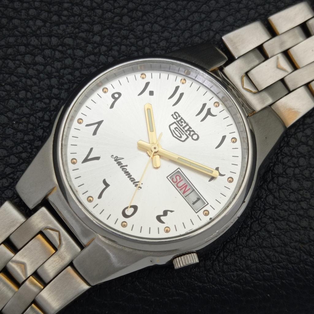 ПОДЛИННЫЕ ВИНТАЖНЫЕ МУЖСКИЕ ЧАСЫ SEIKO 5 AUTOMATIC JAPAN 7S26A С СЕРЕБРИСТЫМ ЦИФЕРБЛАТОМ a702462-5