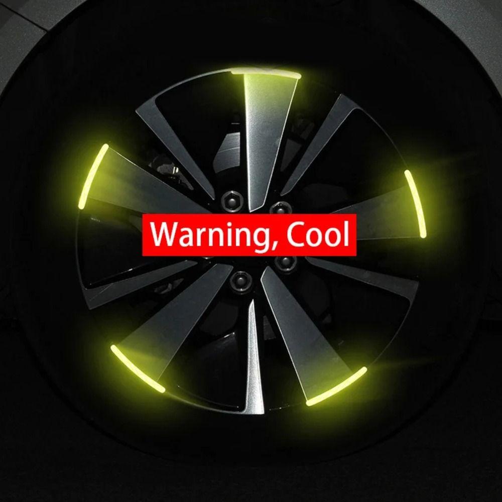 20pcs Colorful Luminous Stickers Tire Rim Reflective Strips Luminous Car Wheel Hub Sticker