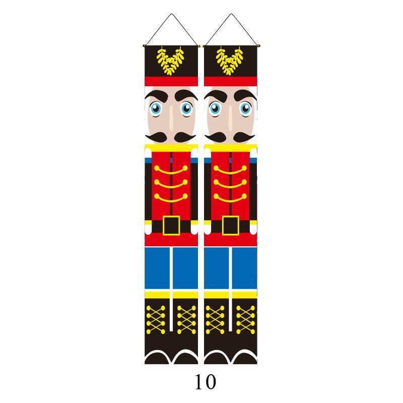 Festive Nutcracker Christmas Decoration Hanging Door Banner Soldier Character Porch Sign